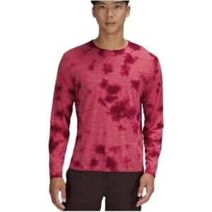 Lululemon Lab Wool-Blend Tie Dye Long Sleeve Shirt Sz L Large Red Burgundy